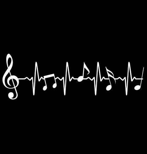 Obrázek produktu Dámské tričko Kardiogram Hudební Melodie
