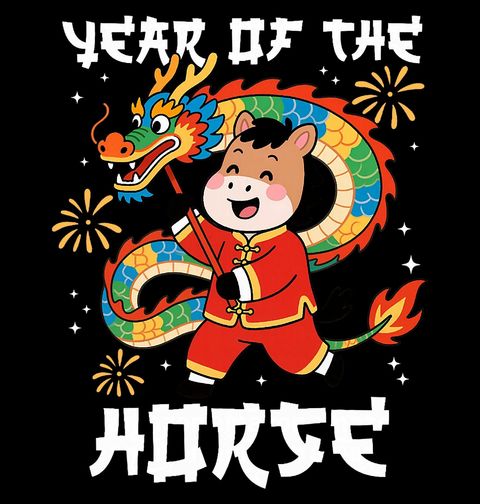 Obrázek produktu Pánská mikina Ohnivý Kůň Roku 2026 Čínský Dračí Tanec