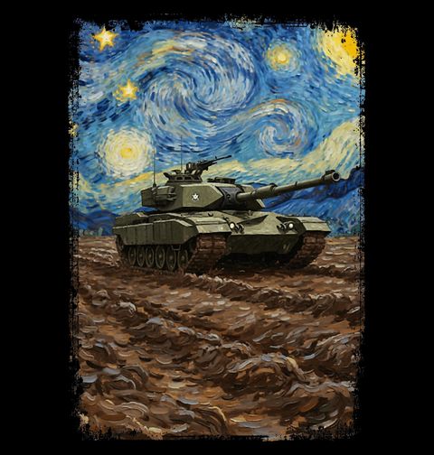 Obrázek produktu Pánské tričko Vojenský Tank ve Hvězdné Noci