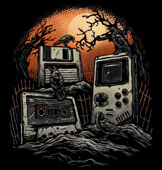 Obrázek 2 produktu Pánské tričko Retro Hřbitov Staré Elektroniky