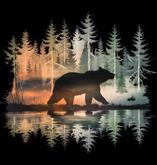 Obrázek 2 produktu Pánské tričko Medvěd u Lesního Jezera