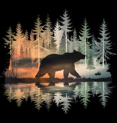 Obrázek produktu Pánské tričko Medvěd u Lesního Jezera