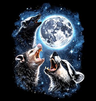 Obrázek 2 produktu Pánská mikina Mýval, Vačice a Jezevec vyjící na Měsíc