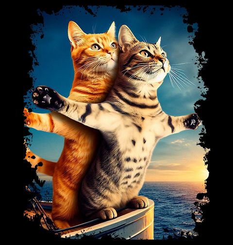 Obrázek produktu Pánská mikina Kočičí Láska na Titanicu I’m flying