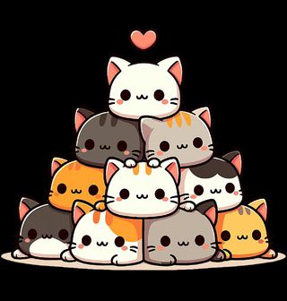 Obrázek 2 produktu Pánské tričko Kočičí Pyramida Kawaii