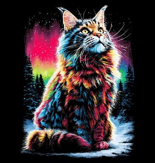 Obrázek 2 produktu Dětské tričko Mainská Mývalí Kočka pod Polární Září