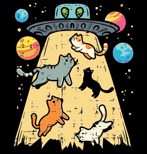 Obrázek produktu Dětské tričko Únos Koček ve Vesmíru UFO