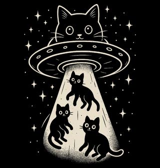 Obrázek 2 produktu Pánská mikina Záhadné Kočičí UFO