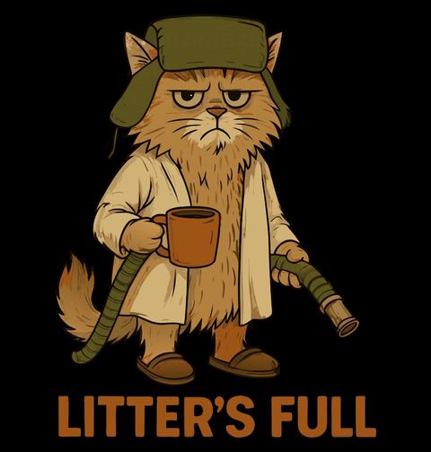 Obrázek produktu Pánské tričko Kočičí záchod je plný LITTER’S FULL