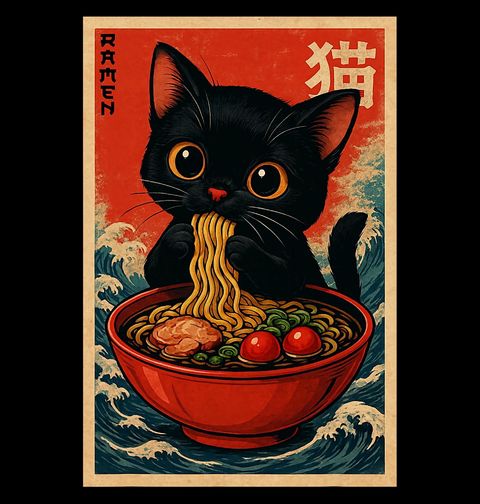 Obrázek produktu Dětské tričko Černé Kotě s Ramenem