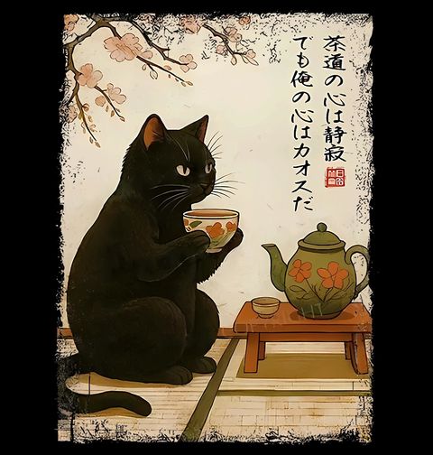 Obrázek produktu Pánská mikina Klidná Kočka u Čajového Obřadu