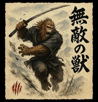 Obrázek 2 produktu Pánské tričko Neporazitelná Gorila Samuraj s Katanou