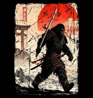 Obrázek 2 produktu Dětské tričko Samurajská Gorila na Pobřeží