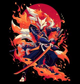 Obrázek 2 produktu Pánská mikina Ohnivý Samuraj Devítiocasá Liška Kitsune