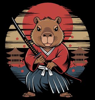 Obrázek 2 produktu Pánská mikina Kapybara Samuraj s Katanou