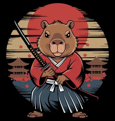 Obrázek produktu Pánská mikina Kapybara Samuraj s Katanou