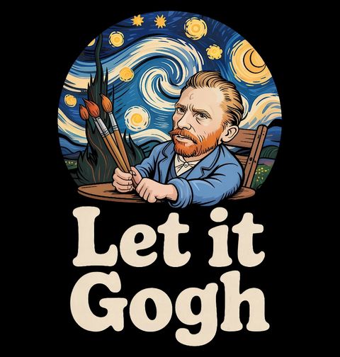 Obrázek produktu Dámské tričko Vincent van Gogh ve Hvězdné noci Nech to být Let it Gogh