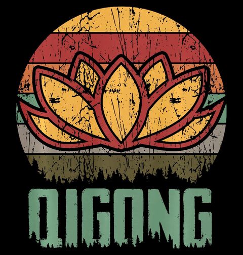 Obrázek produktu Dámské tričko Retro Lotusový Květ Čchi-kung Qigong