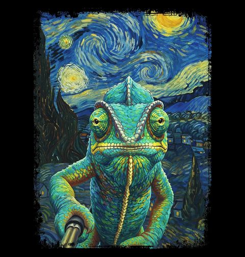 Obrázek produktu Pánská mikina Selfie Chameleona ve Hvězdné noci