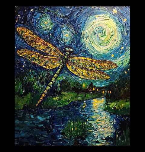 Obrázek produktu Pánská mikina Vážka ve Hvězdné noci