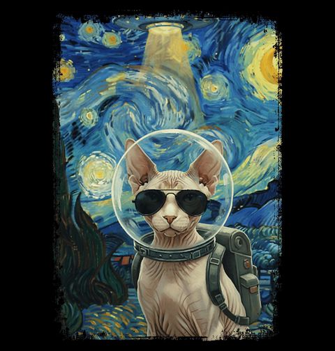 Obrázek produktu Dětské tričko Kočka Sphynx Astronaut ve Hvězdné noci