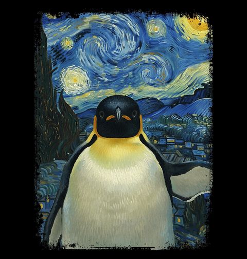 Obrázek produktu Dámské tričko Selfie Tučňáka pod Hvězdnou nocí