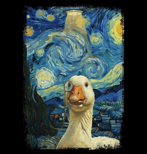 Obrázek produktu Dětské tričko Husa s Monoklem ve Hvězdné noci