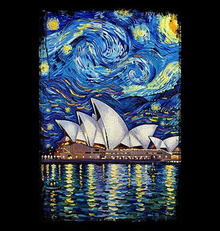 Obrázek 2 produktu Pánská mikina Sydney Opera ve Hvězdné noci