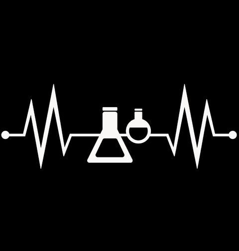 Obrázek produktu Pánské tričko Kardiogram a Laboratorní Zkumavky