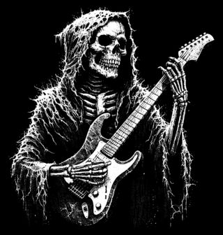 Obrázek 2 produktu Pánské tričko Smrtka s Elektrickou Kytarou