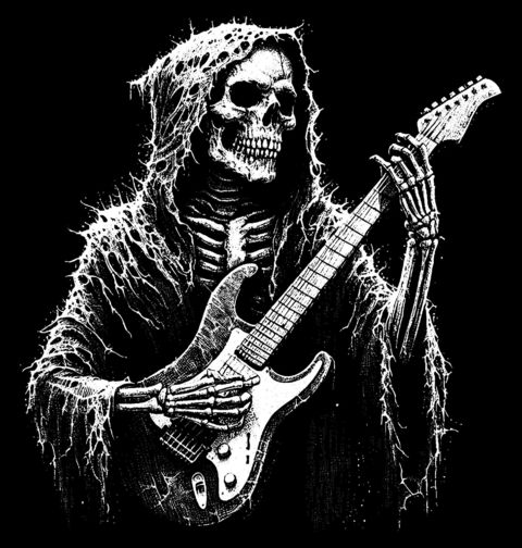 Obrázek produktu Pánské tričko Smrtka s Elektrickou Kytarou