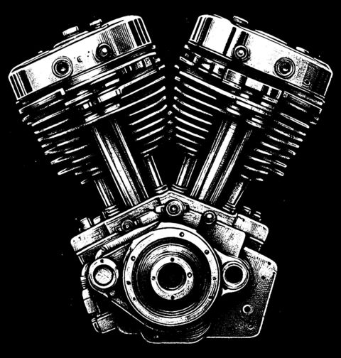 Obrázek produktu Pánské tričko Dvouválcový Motor Harley-Davidson Shovelhead V-Twin Engine