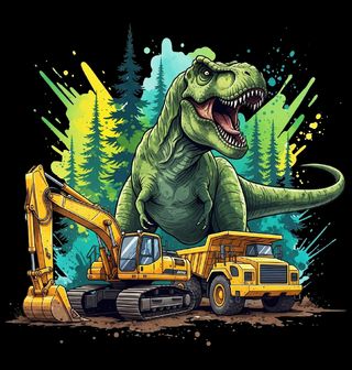 Obrázek 2 produktu Dámské tričko Dinosaurus T-Rex na Stavbě