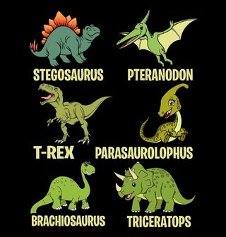 Obrázek 2 produktu Dámské tričko Druhy Pravěkých Dinosaurů