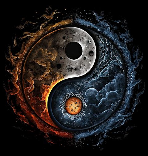 Obrázek produktu Pánské tričko Oheň a Led Jin a Jang