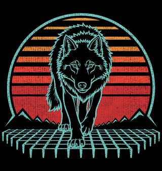 Obrázek 2 produktu Dětské tričko Retro Vlk při Západu Slunce