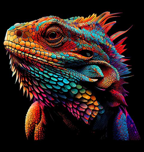 Obrázek produktu Dámské tričko Neonová Agama Vousatá Bearded Dragon