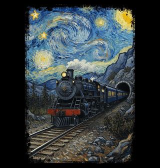 Obrázek 2 produktu Dětské tričko Lokomotiva ve Hvězdné noci