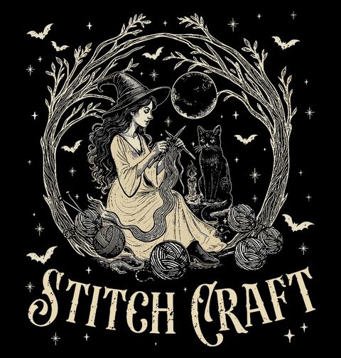 Obrázek produktu Dětské tričko Čarodějnice a Kočka Magické Pletení Stitch Craft