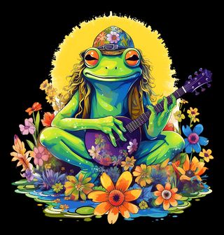 Obrázek 2 produktu Dětské tričko Hippie Žába s Mandolínou