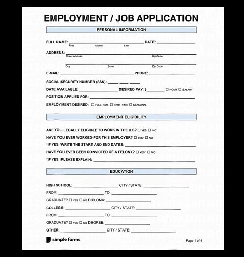 Obrázek produktu Pánská mikina Přihláška do zaměstnání Employment / Job Application