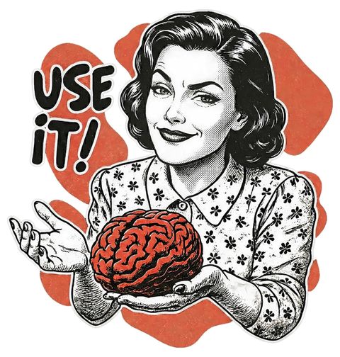 Obrázek produktu Pánské tričko Retro Žena Použij Mozek Use it!