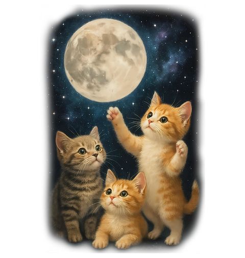 Obrázek produktu Pánské tričko Hravá Koťata při Úplňku