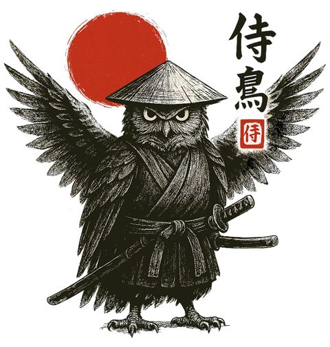 Obrázek produktu Pánské tričko Noční Samuraj Sova