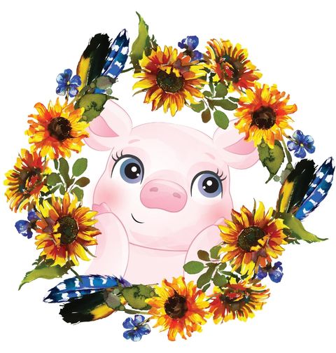 Obrázek produktu Pánské tričko Prasátko v Květinovém Věnci