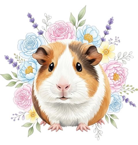 Obrázek produktu Dětské tričko Morče hladkosrsté mezi Květinami