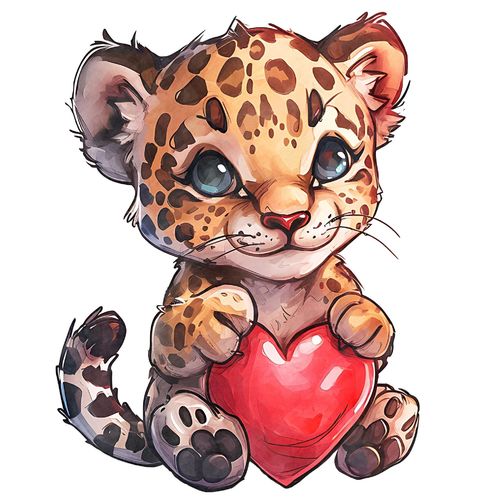Obrázek produktu Dámské tričko Mládě Geparda se Srdcem