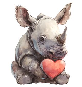 Obrázek 2 produktu Dětské tričko Mládě Nosorožce se Srdem