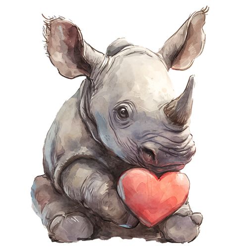 Obrázek produktu Dětské tričko Mládě Nosorožce se Srdem