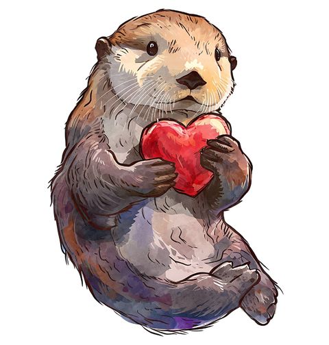 Obrázek produktu Dámské tričko Mládě Vydry se Srdcem